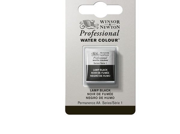 фото Акварель winsor&newton professional в кювете ламповый черный