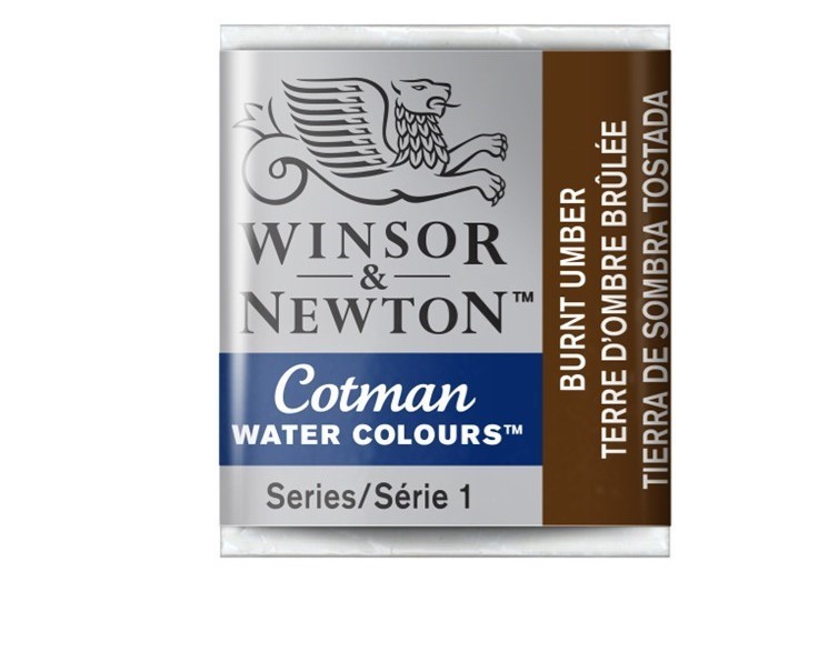 фото Акварель winsor&newton cotman в кювете умбра жженая