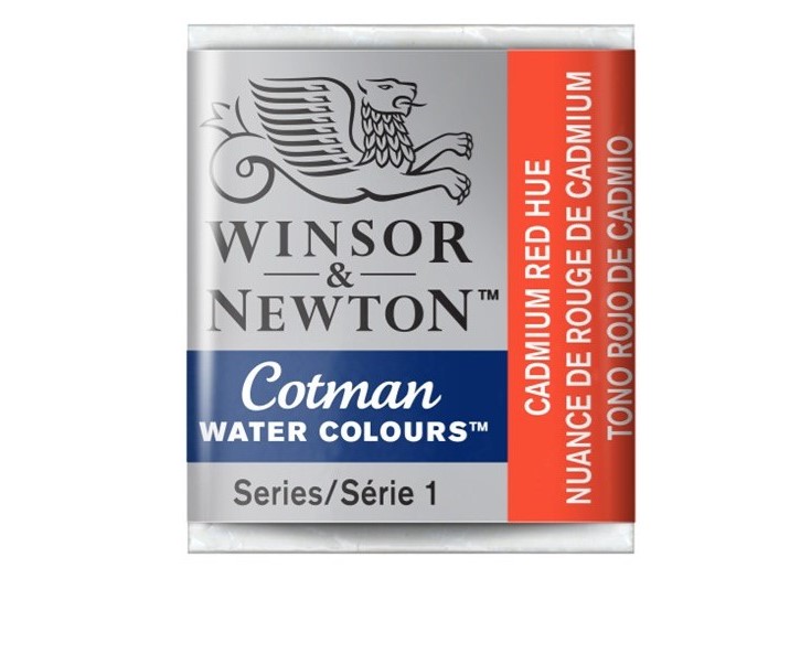 фото Акварель winsor&newton cotman в кювете кадмий красный