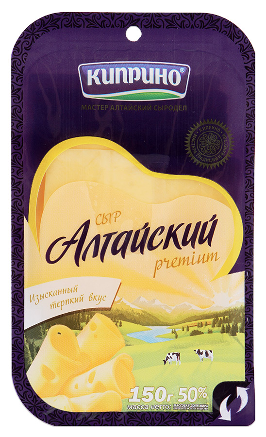 

Сыр киприно алтайский нарезка бзмж жир. 50 % 150 г газ/ср кипринский мз россия