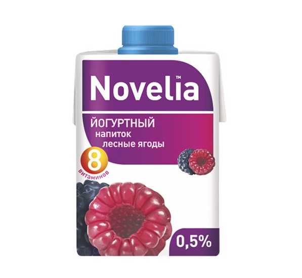 

Напиток новелия йогуртный бзмж лесные ягоды жир. 0.5 % 470 г тва/крыш молоко россия