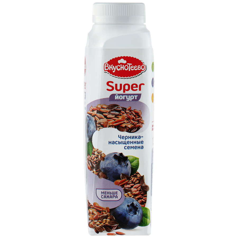 

Йогурт питьевой Вкуснотеево Super Черника-насыщенные семена 1,3%, 320 г