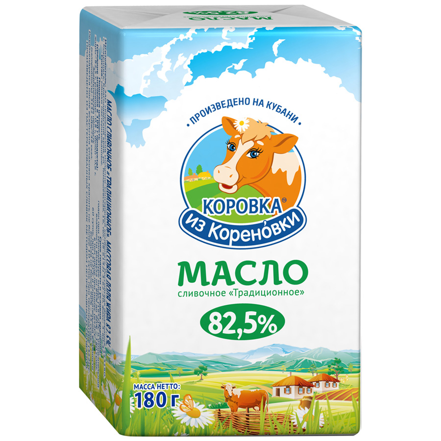 фото Масло коровка из кореновки традиционное сливочное 82.5% 180 г