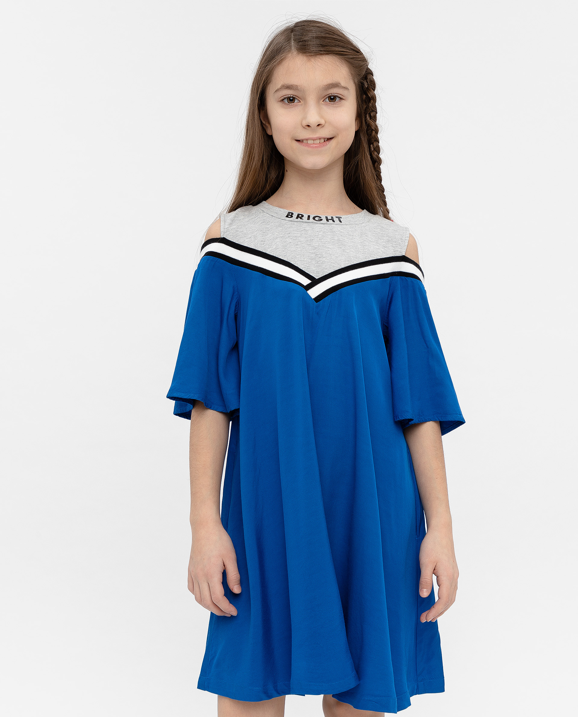 

Платье для девочек Gulliver, цв. синий, р.134, 12009GJC2503