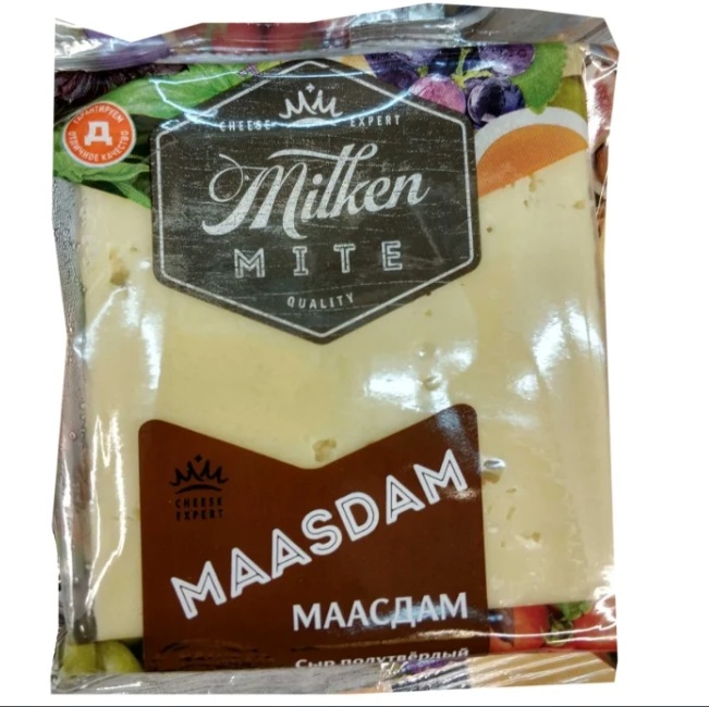 

Сыр милкен майт маасдам нар бзмж жир. 45 % 150 г россия