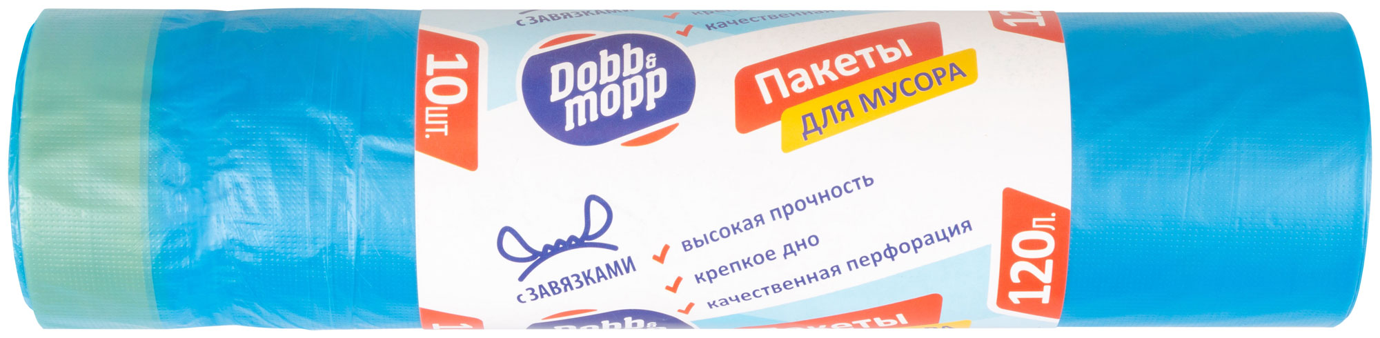 фото Пакеты dobb & mopp для мусора с ручками 120 л 16 мкм 10 шт dobb&mopp