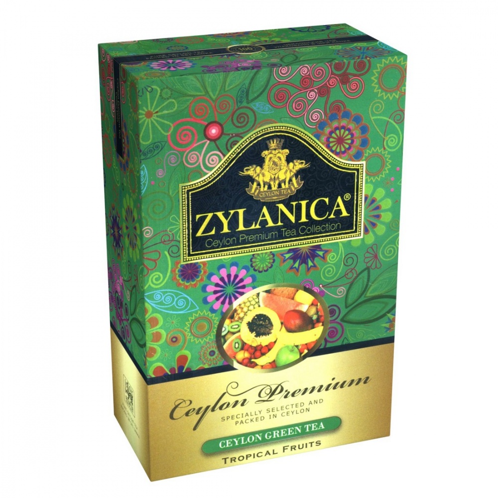 Чай Zylanica Ceylon Premium Tropical Fruits зеленый листовой с кусочками фруктов 100 г