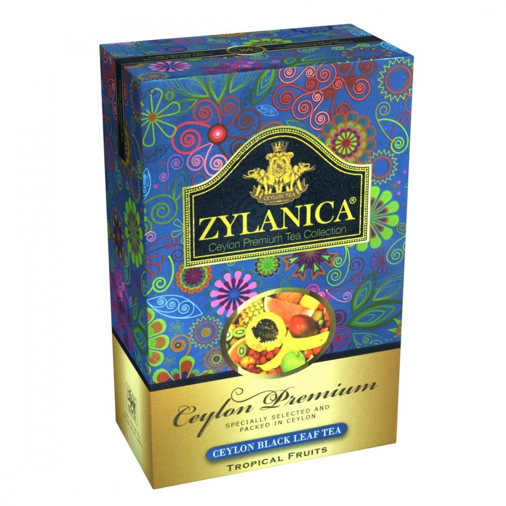 Чай Zylanica Ceylon Premium Tropical Fruits черный листовой с кусочками фруктов 100 г