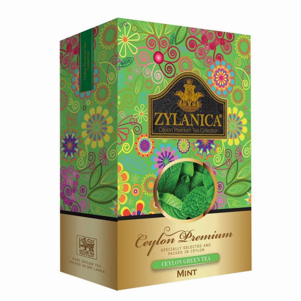 Чай Zylanica Ceylon Premium зеленый листовой с мятой 100 г