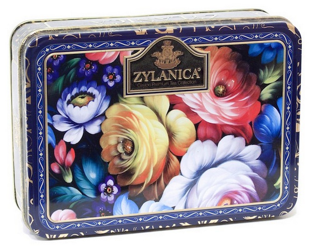 Чай Zylanica Blue шкатулка с цветами черный листовой Super Pekoe 100 г