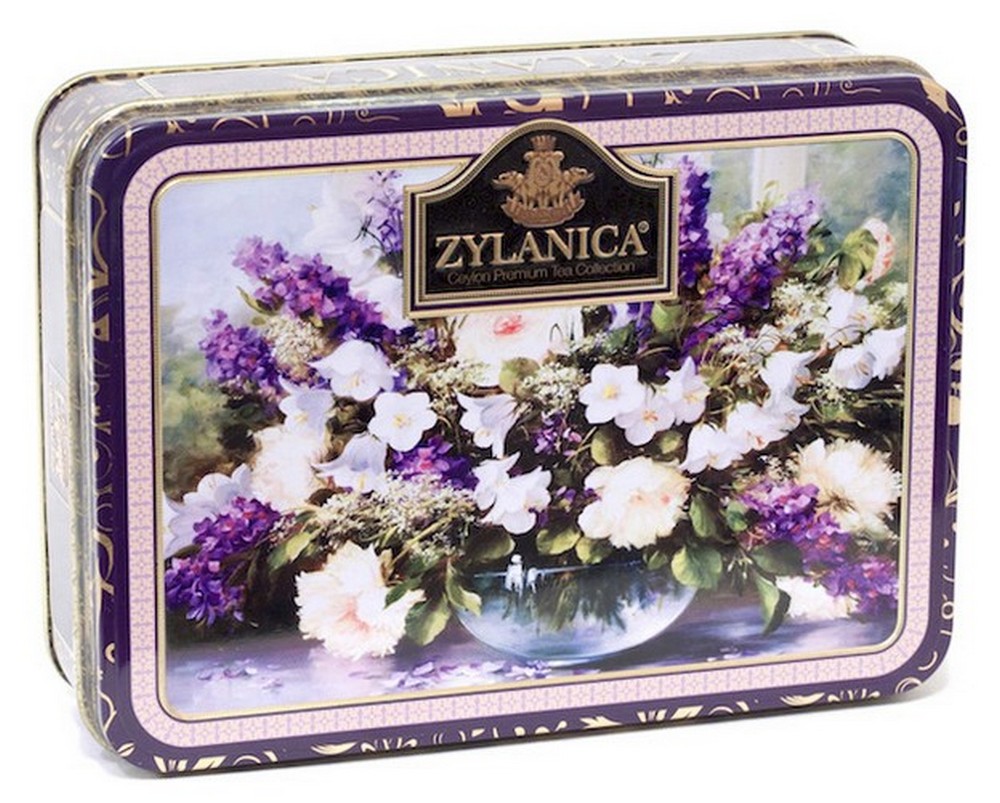 

Чай Zylanica Purple шкатулка с цветами черный листовой Super Pekoe 100 г