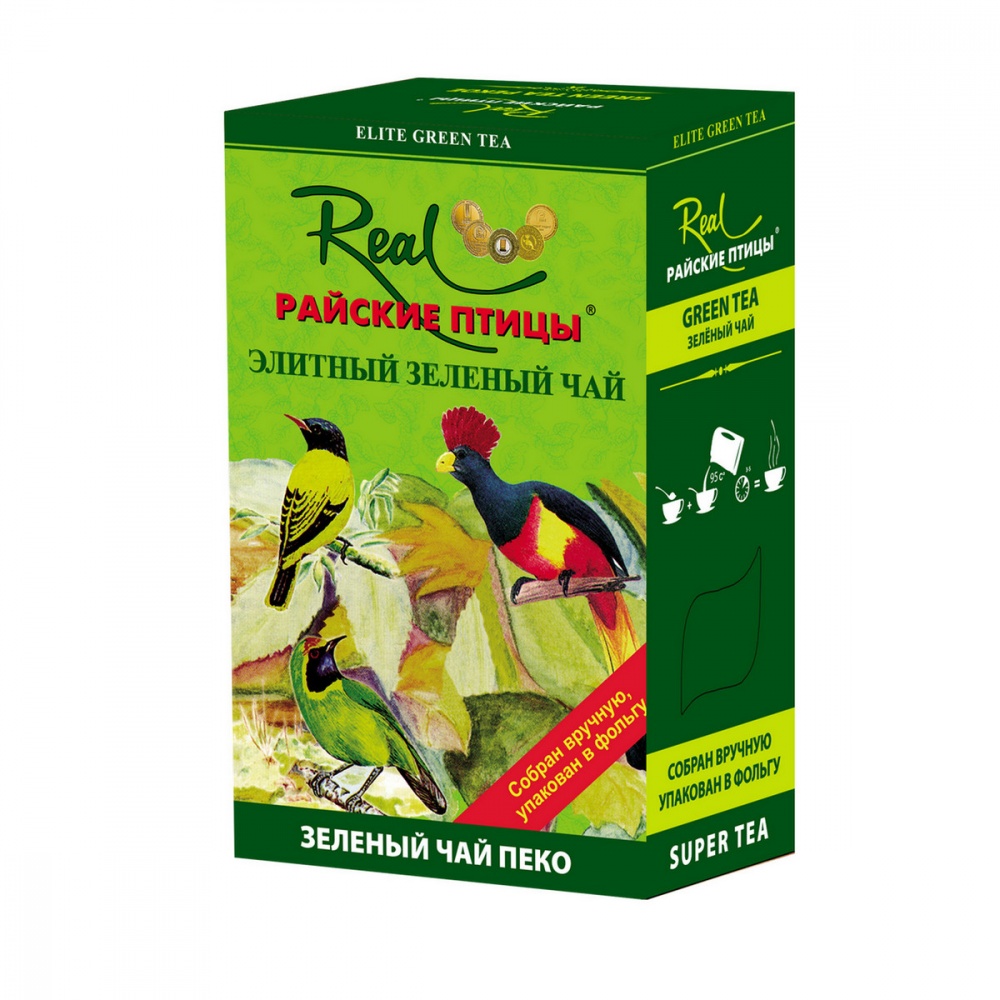 Чай Реал Райские птицы листовой зеленый пеко 100 г