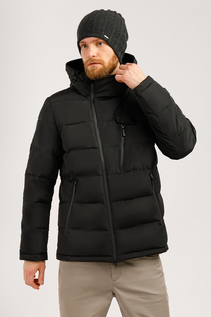 

Зимняя куртка мужская Finn Flare W19-42001 черная 3XL, W19-42001