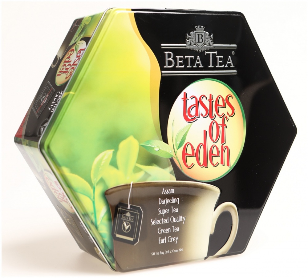фото Чай beta tea райские вкусы черный ароматизированный ассорти 90 пакетиков