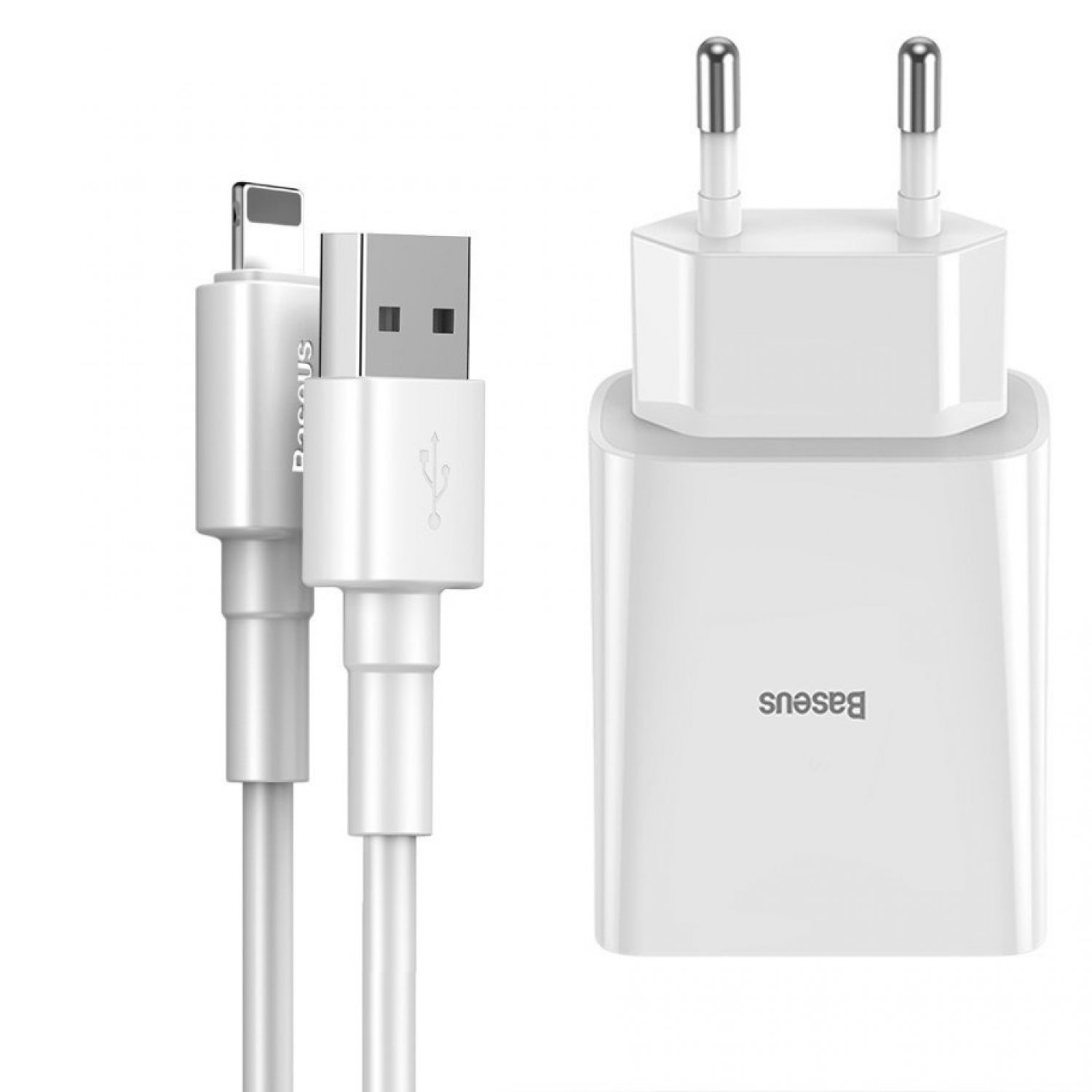 фото Сетевое зарядное устройство baseus speed mini, 2xusb, 2,4 a, (tzccfs-r02) white