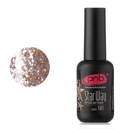 

Гель-лак PNB №181, Star way, Gold