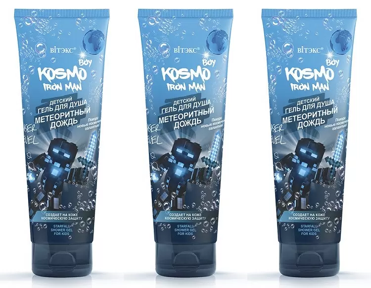 Детский гель для душа Витэкс KOSMO KIDS KOSMO BOY Iron Man, Метеоритный дождь, 250 мл 3 шт