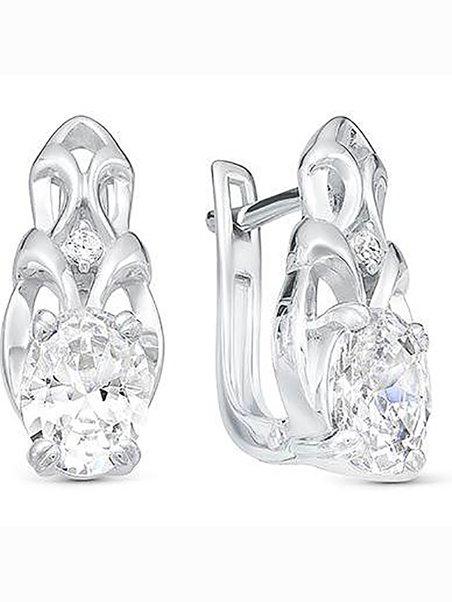 

Серьги с 4 фианитами из серебра Алкор серебро 02-1187_00КЦ-00, 02-1187_00КЦ-00