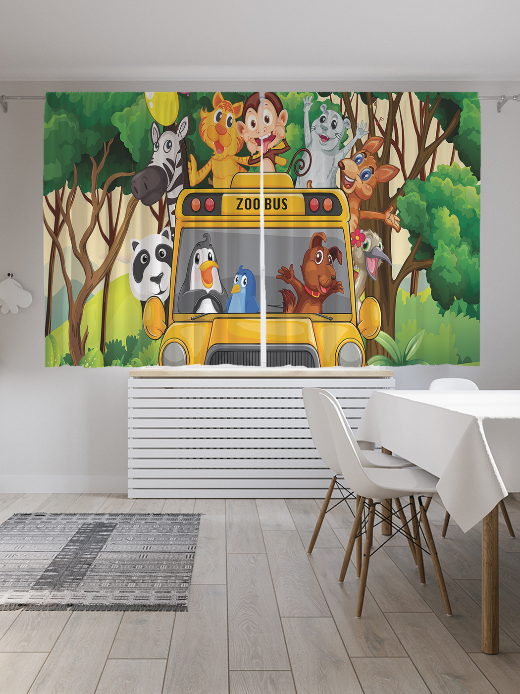 

Шторы с фотопечатью JoyArty "Зообус" из сатена, 290х180 см