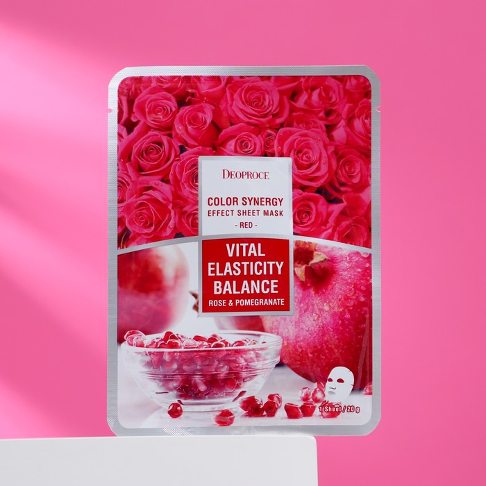 

Тканевая маска для лица DEOPROCE, с экстрактом граната и розы, 20 г