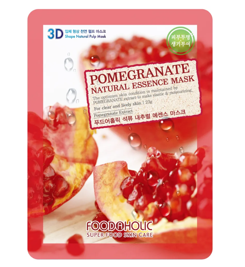 

Тканевая 3D-маска FoodaHolic с натуральным экстрактом граната, 23 г