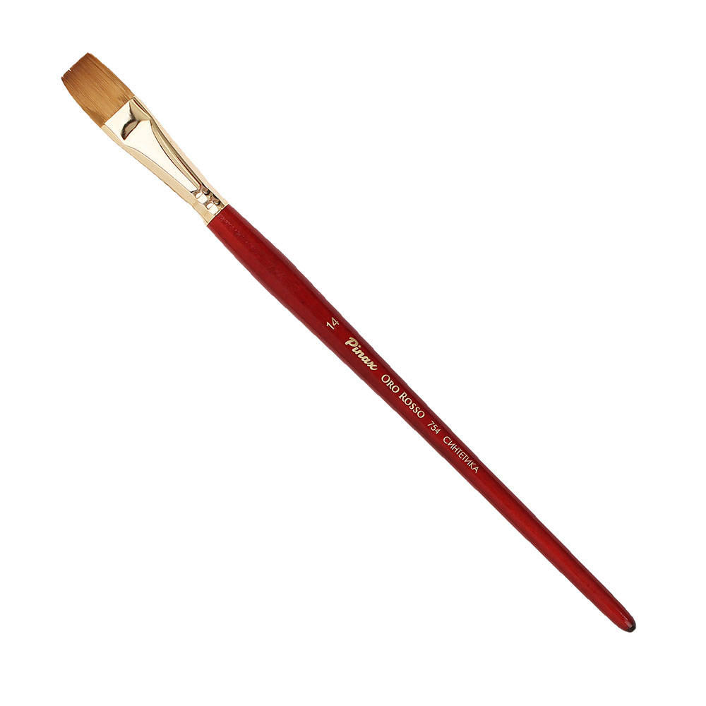 фото Кисть синтетика №14 плоская pinax "oro rosso 754" короткая ручка