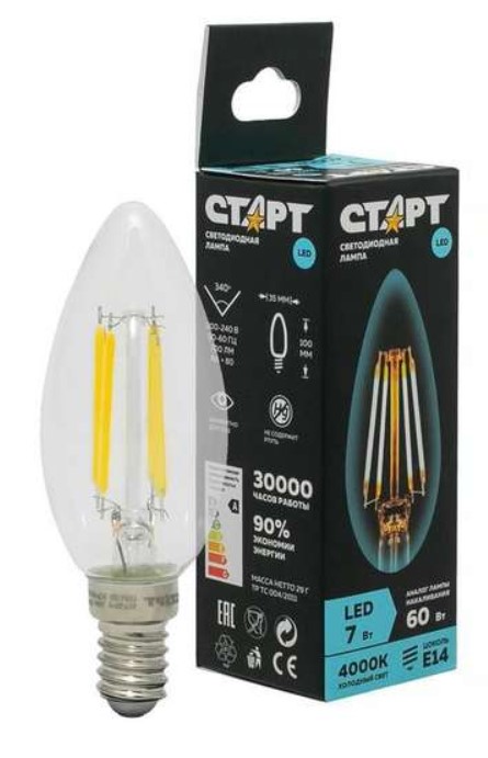 

Лампа Старт LED F-CandleE14 9W40, LED F-Candle E14 9W40