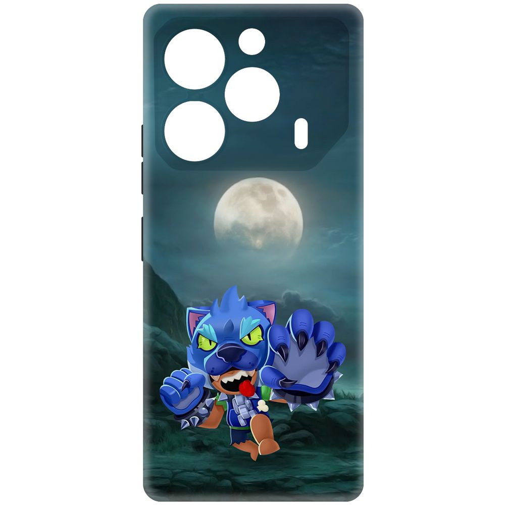 

Чехол-накладка Krutoff Soft Case Brawl Stars - Оборотень Леон для TECNO Pova 6 черный
