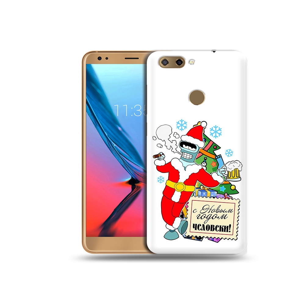 

Чехол MyPads Tocco для ZTE Blade V9 С новым годом человеки (PT106427.464.150), Прозрачный, Tocco