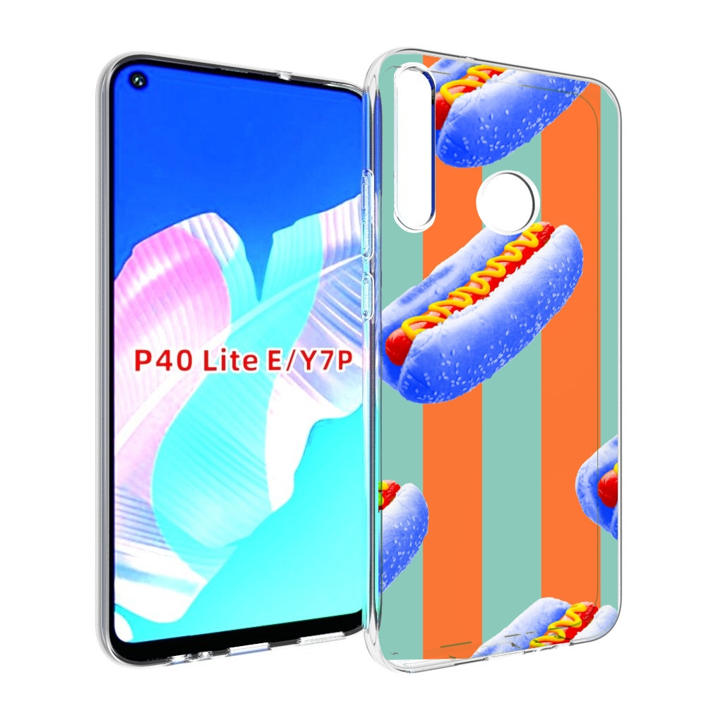 

Чехол бампер MyPads синие хотдоги для Huawei P40 Lite E, Прозрачный, Tocco
