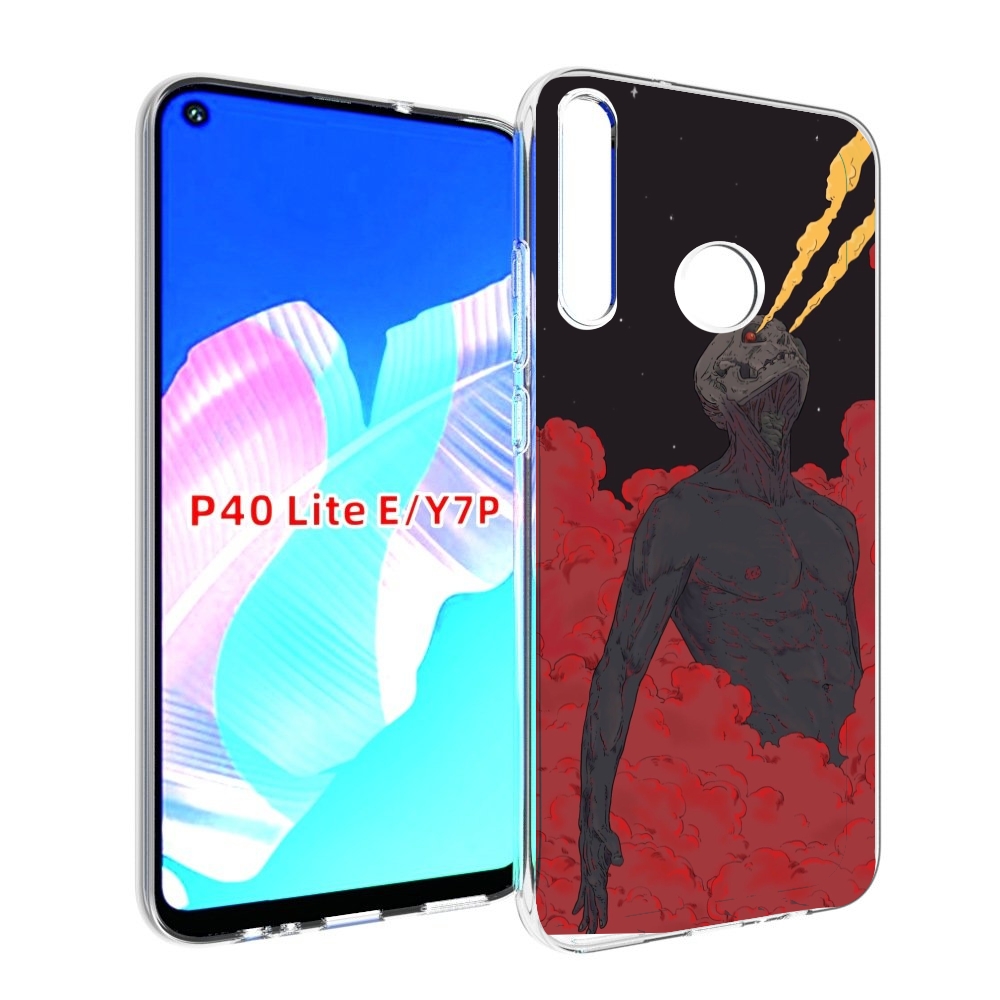 

Чехол бампер MyPads скелет в красном дыму для Huawei P40 Lite E, Прозрачный, Tocco