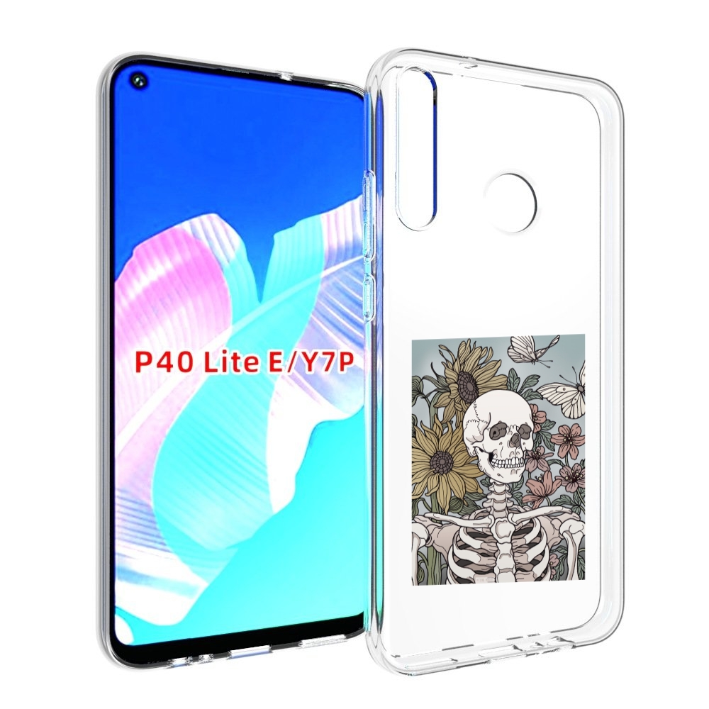 

Чехол бампер MyPads скелетик с подсолнухами для Huawei P40 Lite, Прозрачный, Tocco