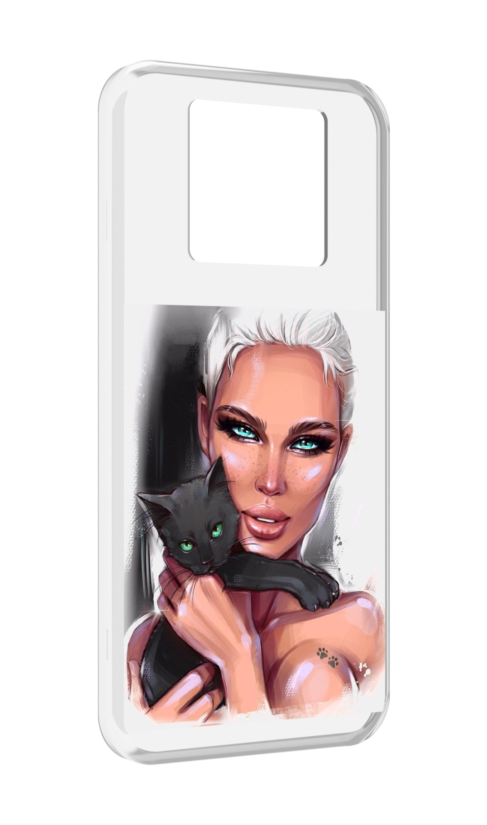 

Чехол MyPads девушка-с-черным-котиком женский для Black Shark 3 5G / Black Shark 3S, Прозрачный, Tocco