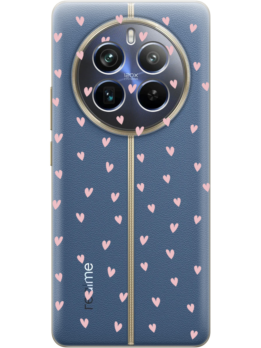 

Силиконовый чехол на Realme 12 Pro 5g / 12 Pro+ 5g с принтом "Розовые сердечки" прозрачный, Прозрачный;розовый, 782631891
