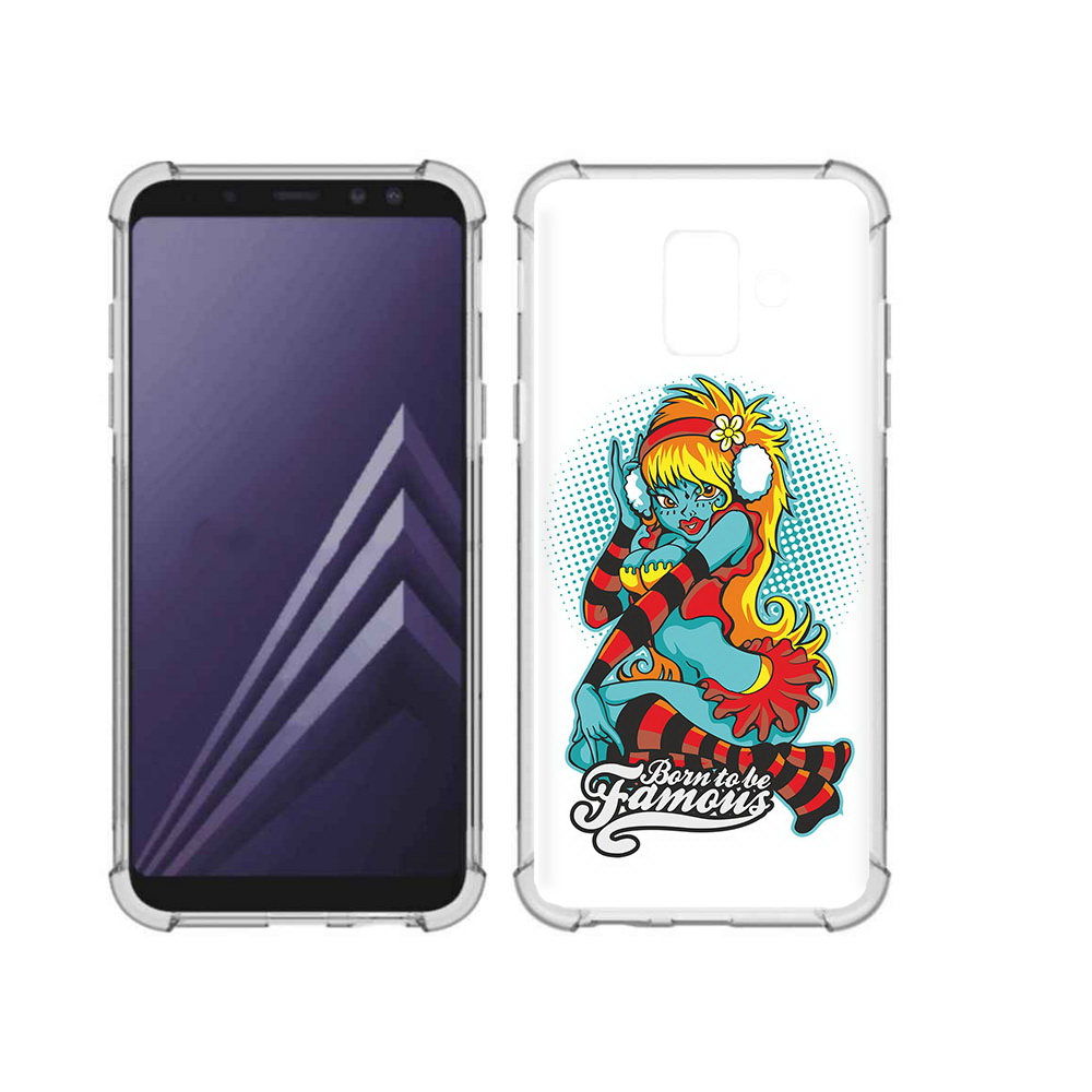 Чехол MyPads Tocco для Samsung Galaxy A6 (2018) нарисованная девушка в наушниках
