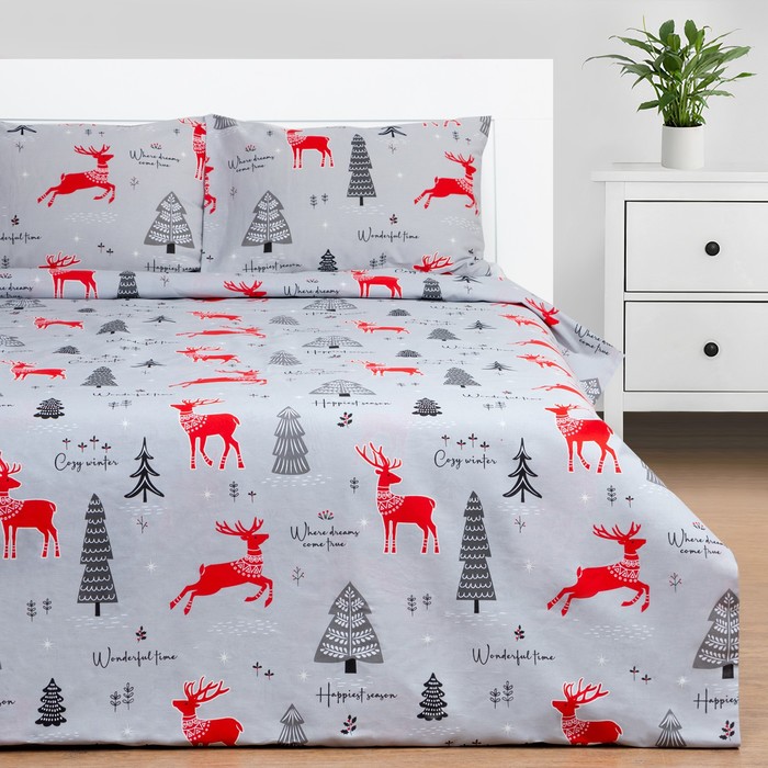 

Комплект: пододеяльник и 2 наволочки Cozy winter 175x215 см, 50x70 см - 2 шт, 100% xлопок