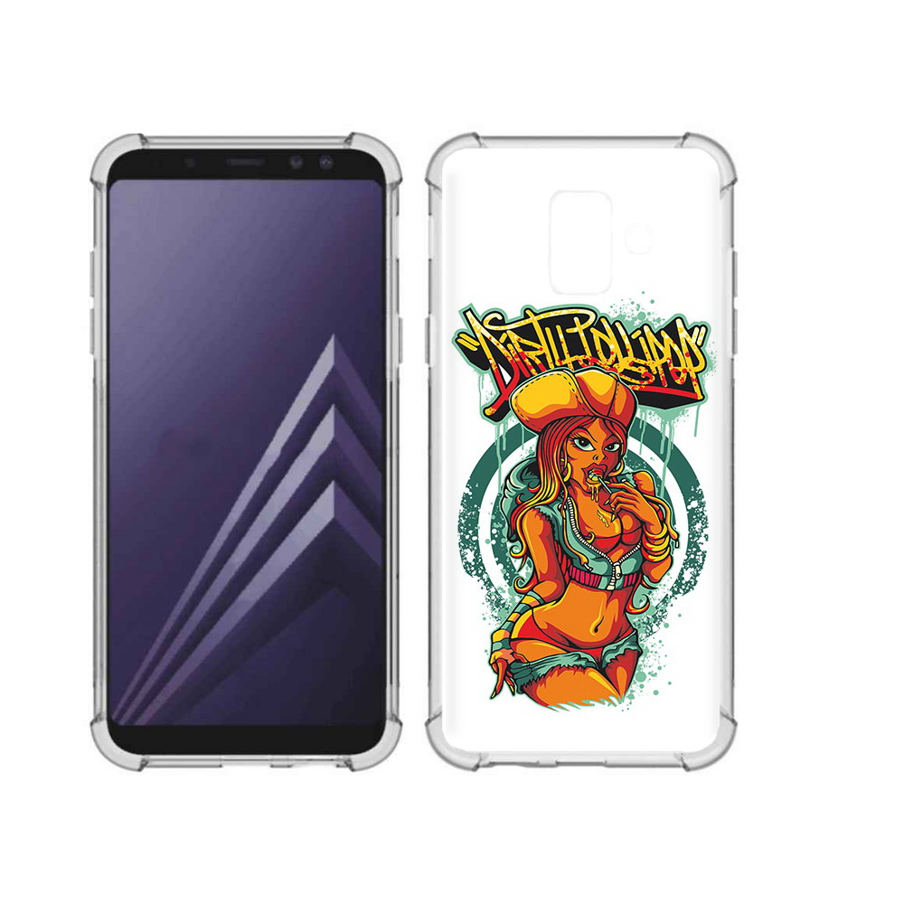 Чехол MyPads Tocco для Samsung Galaxy A6 (2018) нарисованная девушка комикс