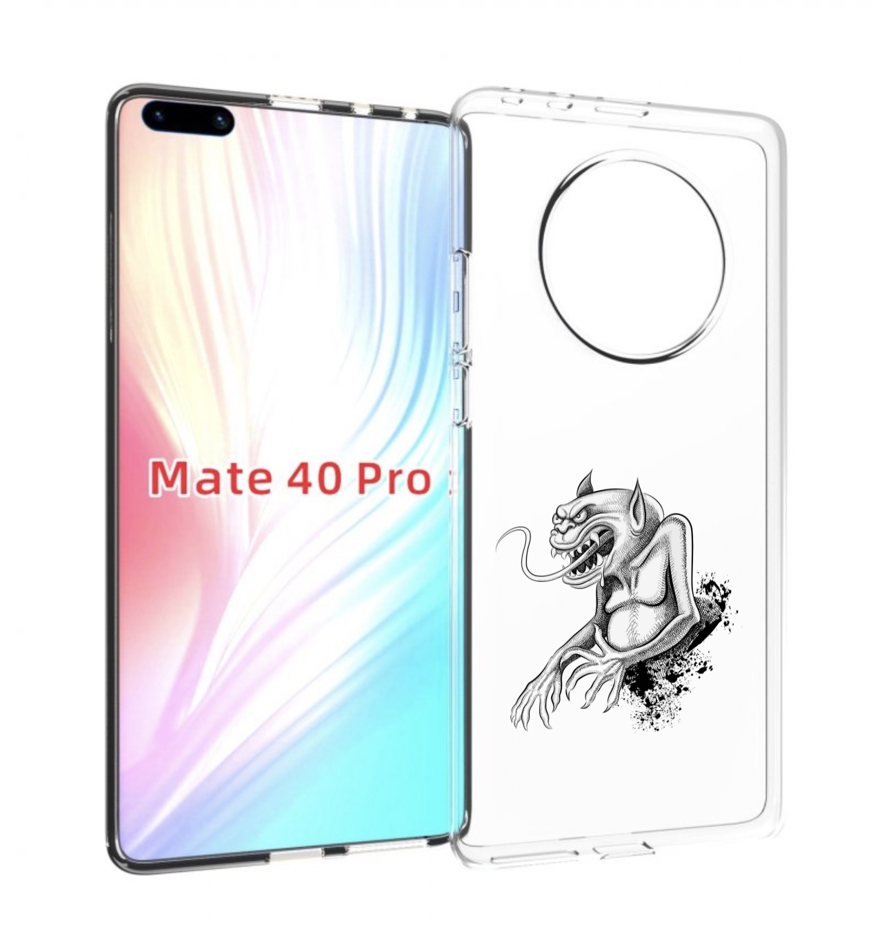 

Чехол MyPads чорт для Huawei Mate 40 Pro (NOH-NX9), Прозрачный, Tocco