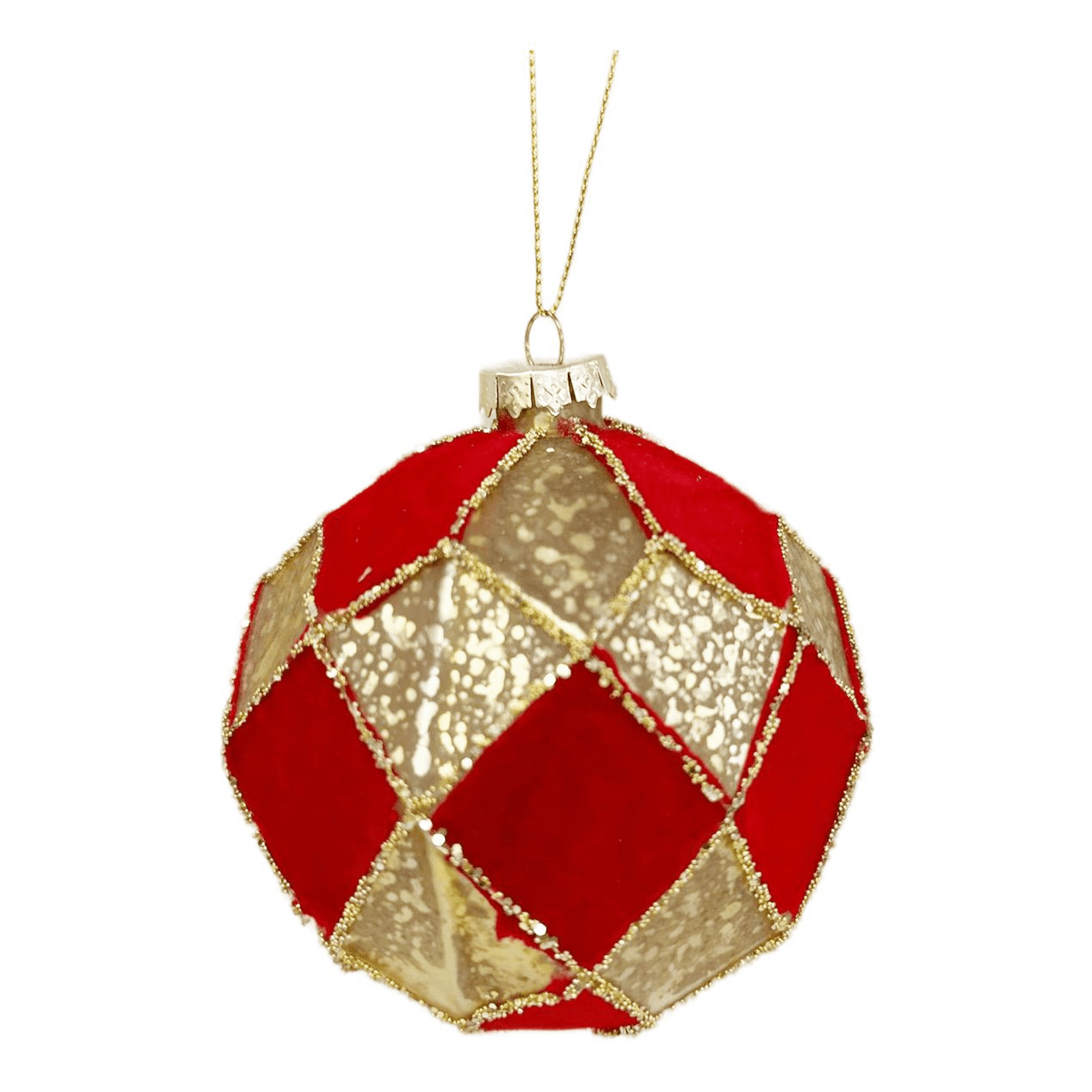 Шар на ель Christmas DeLuxe 8 см 1 шт. красный золотистый