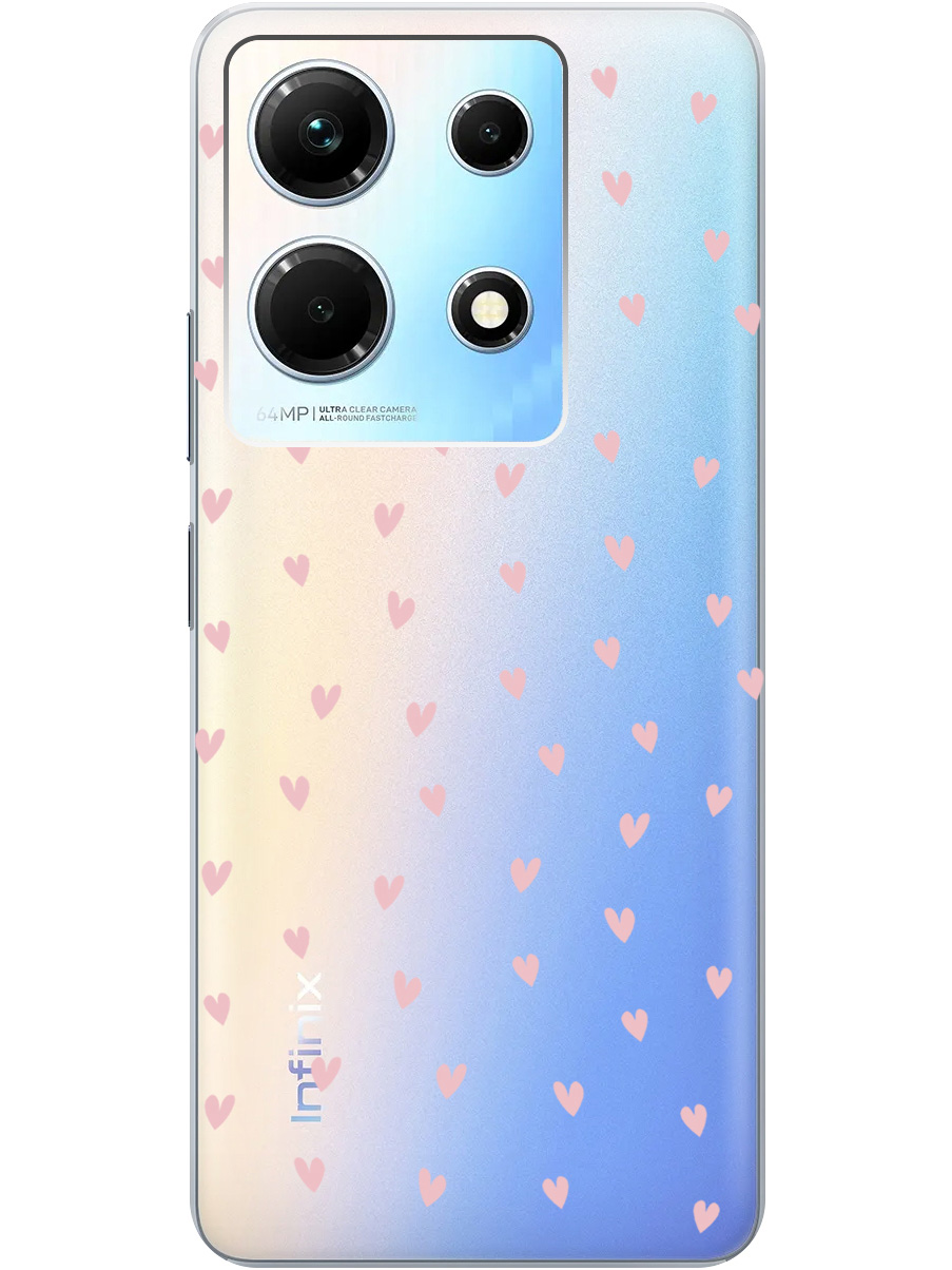 

Силиконовый чехол на Infinix Note 30 с принтом "Розовые сердечки" прозрачный, Прозрачный;розовый, 773943791