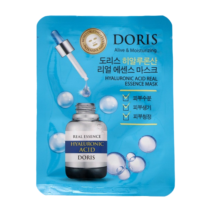 

Маска DORIS HYALURONIC ACID REAL ESSENCE MASK, для лица, тканевая, 25 мл