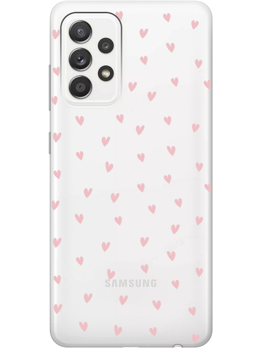 

Силиконовый чехол на Samsung Galaxy A52 с принтом "Розовые сердечки" прозрачный, Прозрачный;розовый, 724990191
