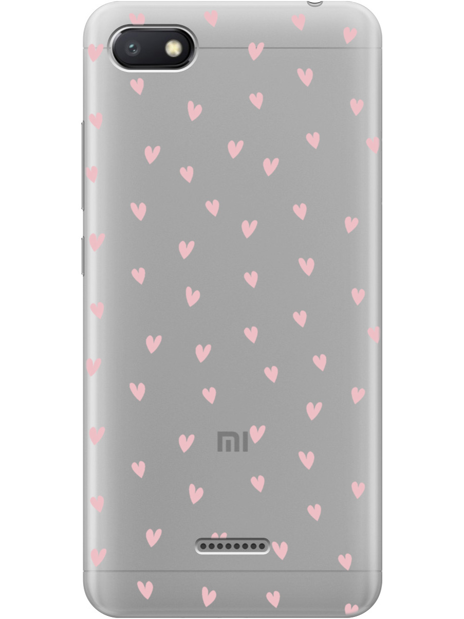 

Силиконовый чехол на Xiaomi Redmi 6A с принтом "Розовые сердечки" прозрачный, Прозрачный;розовый, 718587191