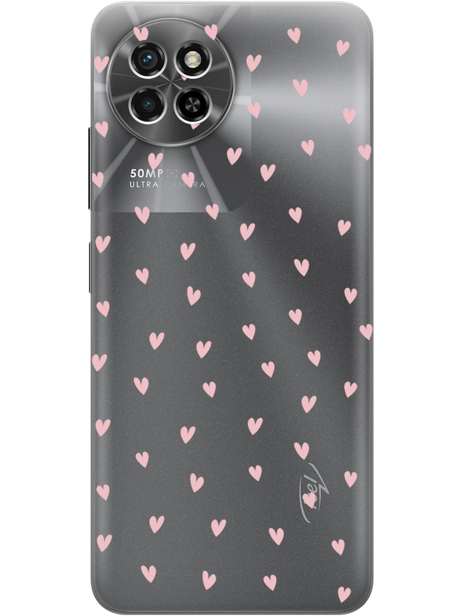 

Силиконовый чехол на Itel S23 с принтом "Розовые сердечки" прозрачный, Прозрачный;розовый, 784806791