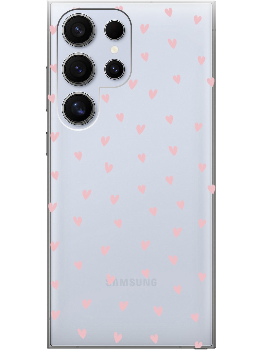 

Силиконовый чехол на Samsung Galaxy S24 Ultra с принтом "Розовые сердечки" прозрачный, Прозрачный;розовый, 779823591