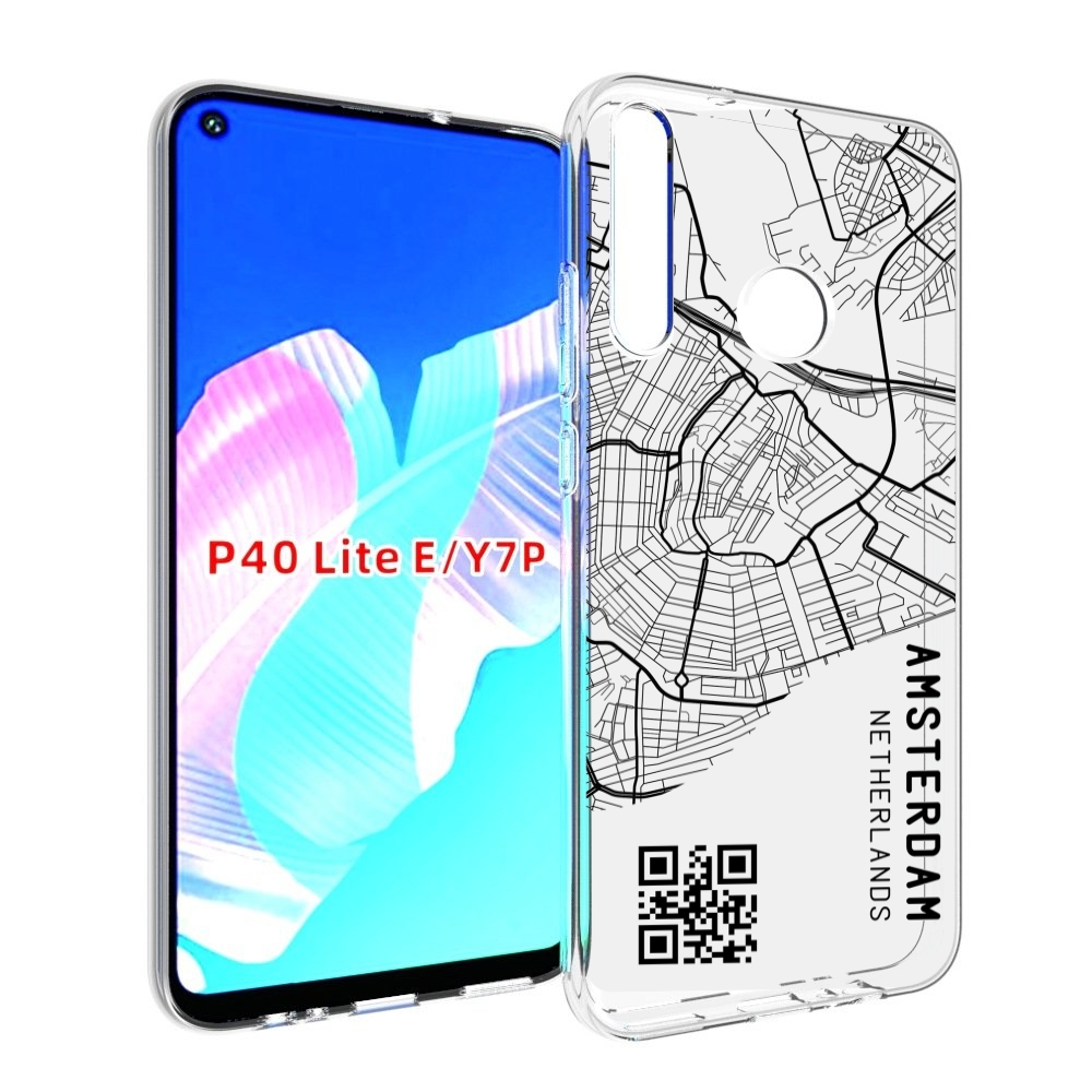 

Чехол бампер MyPads схема-амстердам для Huawei P40 Lite E, Прозрачный, Tocco