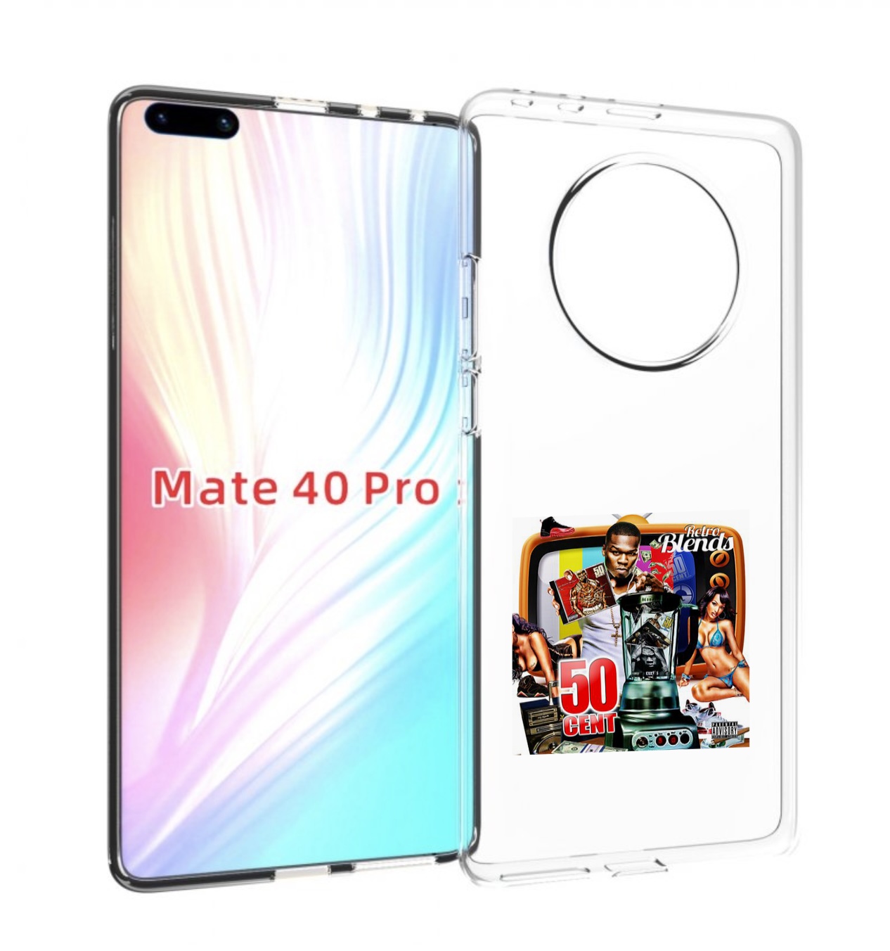 

Чехол MyPads 50 Cent - Retro 50 Cent Blends для Huawei Mate 40 Pro (NOH-NX9), Прозрачный, Tocco