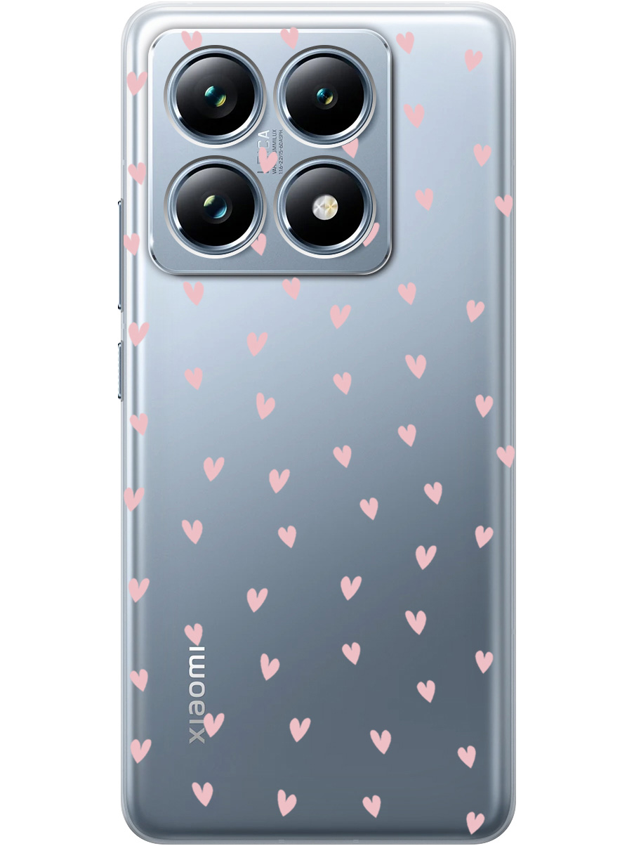 

Силиконовый чехол на Xiaomi 14T Pro с принтом "Розовые сердечки" прозрачный, Прозрачный;розовый, 785979091
