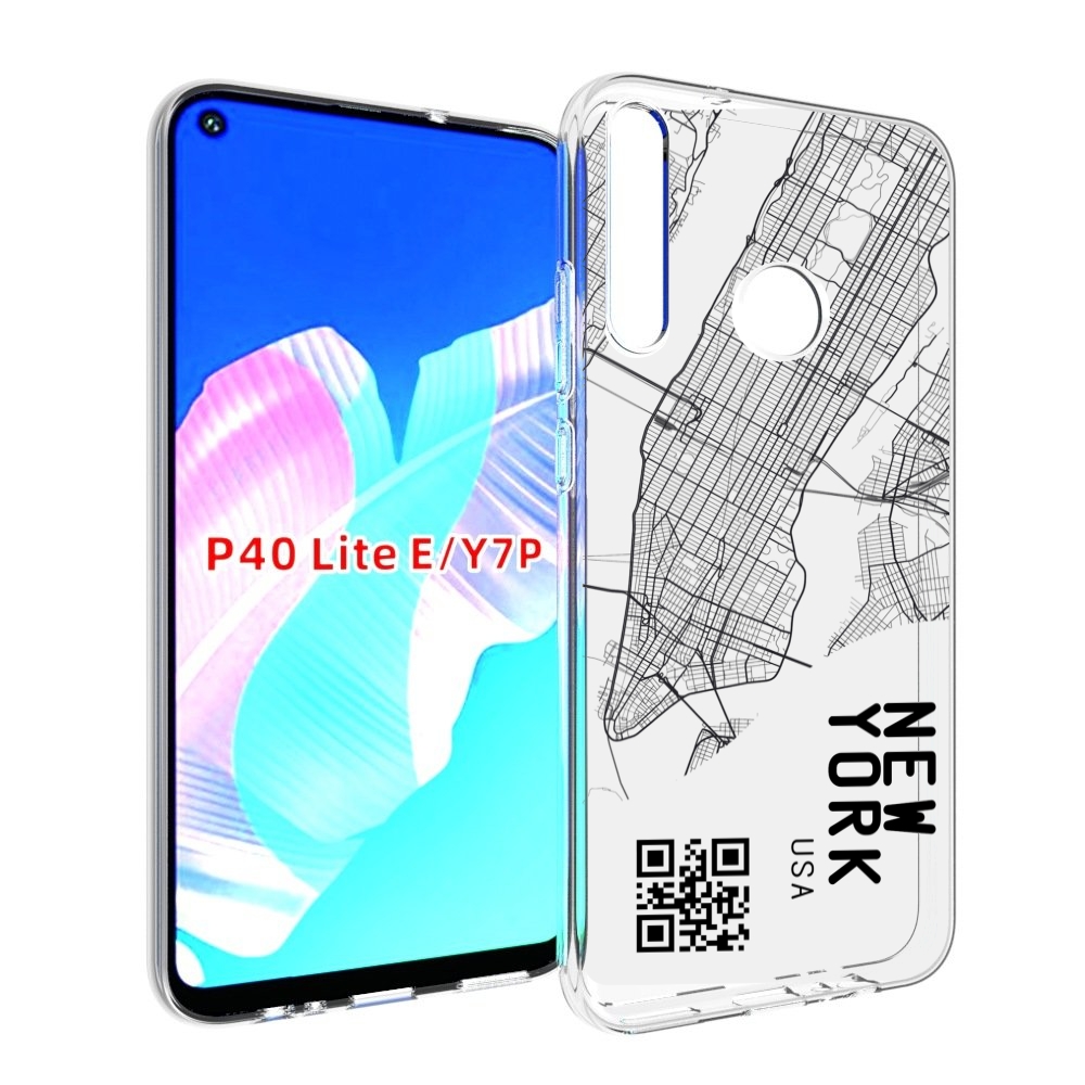 

Чехол бампер MyPads схема-нью-йорк для Huawei P40 Lite E, Прозрачный, Tocco