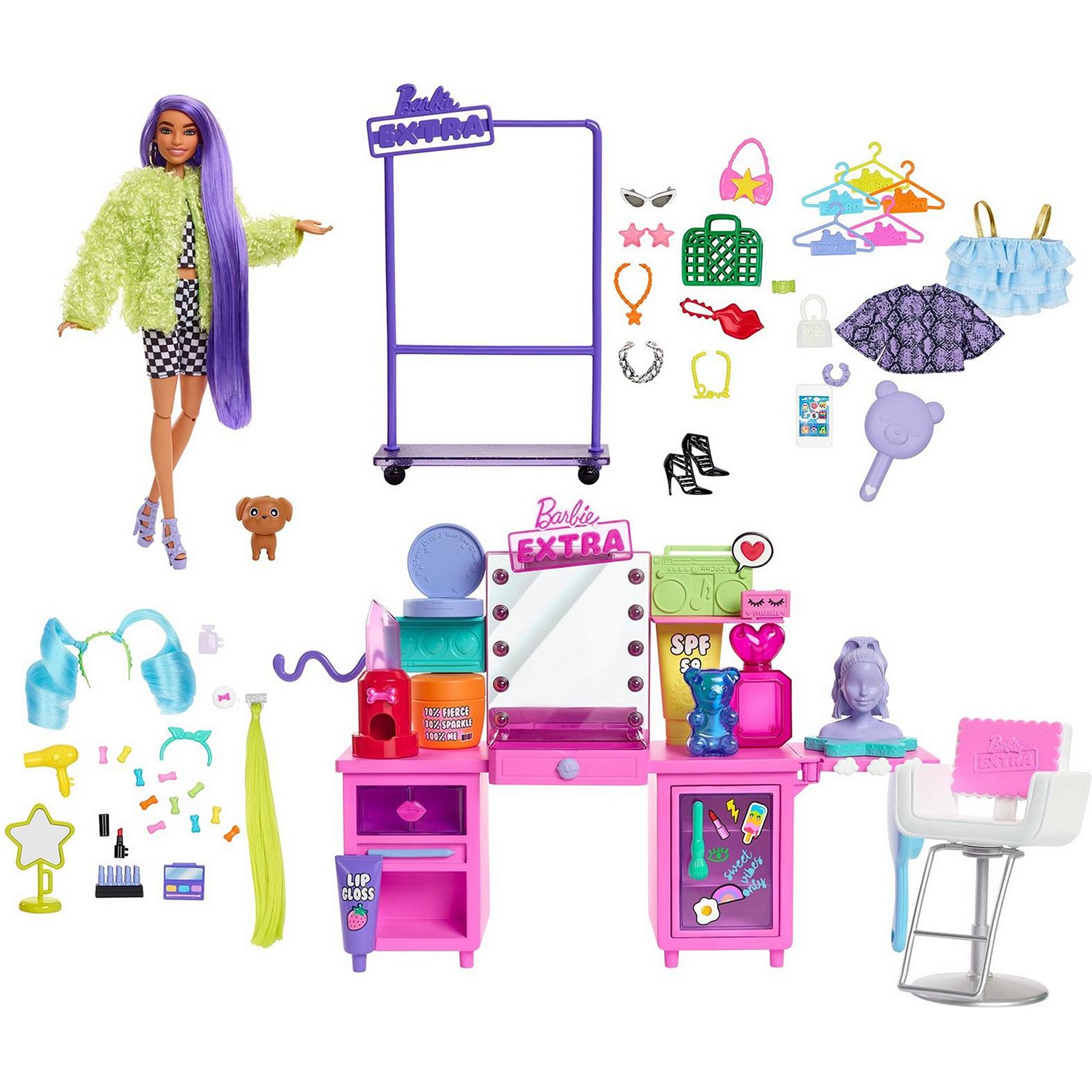 Набор игровой Mattel Barbie Экстра Туалетный столик GYJ70
